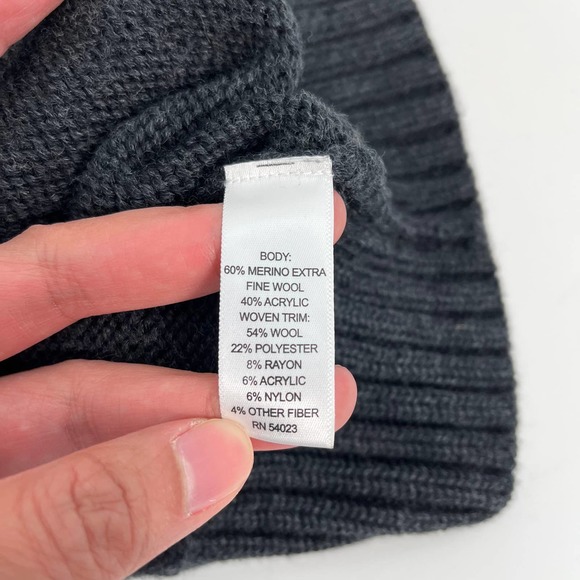 Banana Republic Men XL Merino Wool Blend Thick Knit Sweater Jacket Full Zip Gray - Picture 9 of 12